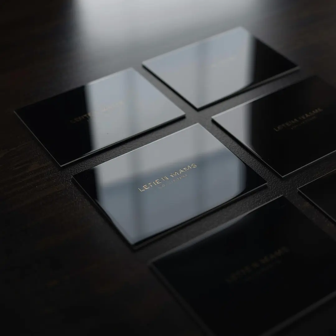 Glossy finish business cards